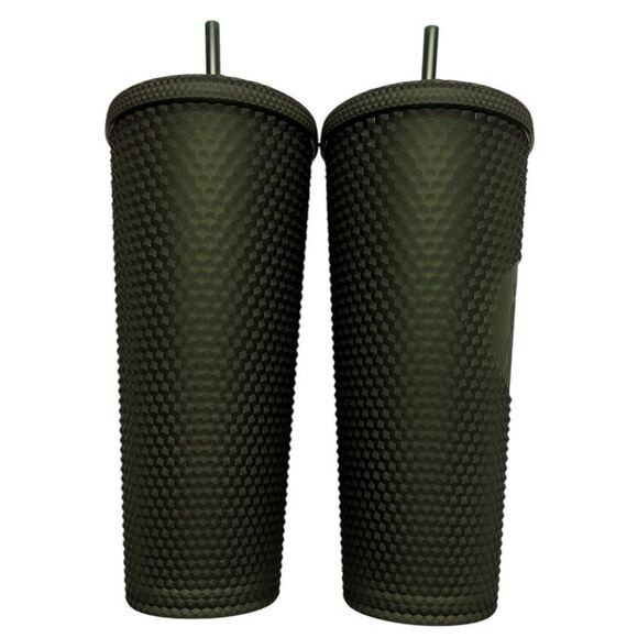2 Starbucks Dark Green Jelly Studded Tumbler Set 24 Ounce - Picture 2 of 6